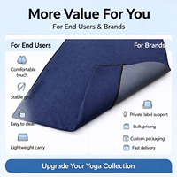 Handuk Yoga Anti Selip, Menyerap Keringat, Cepat Kering, Bahan Mikrofiber dengan Kantong di Sudut untuk Hot Yoga, Pilates, Fitness, dan Latihan Yoga