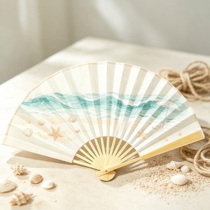 Abanico Plegable Portátil de Bambú para Bodas y Playa, con Logotipo Personalizado, Ideal para Recuerdos de Fiesta Nupcial, Precio de Fábrica BSBH, Gran Venta - Product Image 1
