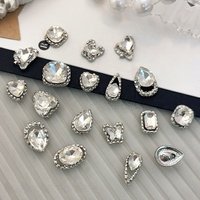 Paso Sico Luxe Manucure Super Brillant Argent Blanc Cristal Pierre 3D Breloques pour Ongles Design en Alliage