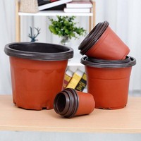 Pot Bunga Plastik Coklat Sampel Gratis Ukuran 8 Pot Tanaman Plastik untuk Bibit Pot Pembibitan Bunga