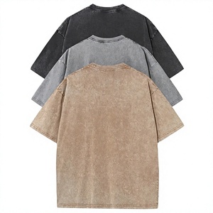 T-shirt décontracté pour femme 100 % coton, coupe oversize, couleur unie, manches courtes, col rond, effet délavé, grande taille, longueur longue, teint - Product Image 6