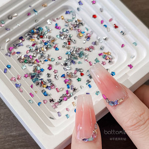 TSZS Meilleures ventes <span class=keywords><strong>Strass</strong></span> pour ongles en résine miniatures 12 compartiments, à dos plat, 3D, formes mélangées irrégulières, diamants colorés pour nail art - Product Image 2