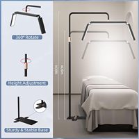 Équipement de salon de beauté, lampe à cils pliable, lampe de sol en diamant, lumière demi-lune pour lit d'extension de cils et lit de massage