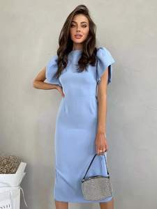 Robe de Carrière YSJ-Y0 pour Femme – Élégante Tenue de Bureau Noire pour Femme, Robe de Cérémonie pour Femme - Product Image 4