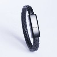 Bracelet chargeur USB micro mini en cuir, câble de charge et de synchronisation de données