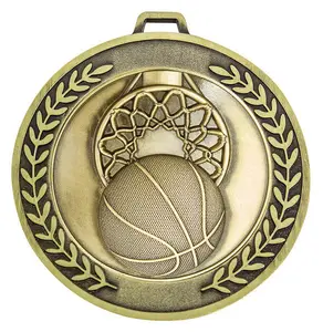 Yeni özelleştirilmiş tasarım özel metal gümüş yıldız ile mucizevi madalya basketbol