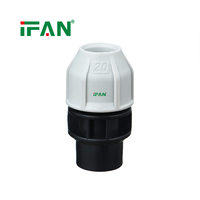IFAN Vente Chaude Raccords de Tuyauterie d'Eau en PEHD 20-63mm Bouchon à Filetage Mâle Gris Raccords d'Irrigation en PEHD Tuyaux et Raccords en PEHD