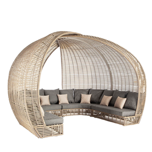Tissage à la main rotin mobilier d'extérieur lit de jour étanche en aluminium chaise longue Patio plage canapé-lit Villa salon piscine <span class=keywords><strong>côté</strong></span> - Product Image 5