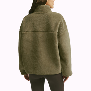 <span class=keywords><strong>Veste</strong></span> surdimensionnée pour <span class=keywords><strong>femme</strong></span> avec logo personnalisé, <span class=keywords><strong>bleu</strong></span> <span class=keywords><strong>marine</strong></span>, poche zippée, manches longues, <span class=keywords><strong>veste</strong></span> d'automne, <span class=keywords><strong>veste</strong></span> en sherpa d'hiver pour <span class=keywords><strong>femme</strong></span> - Product Image 4