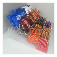 Confiserie Barre de chocolat Chips Condiment Comptoir à 4 marches Présentoir à chocolat en acrylique