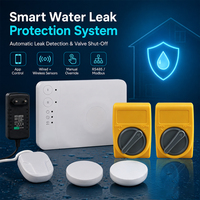 Système intelligent d'arrêt d'eau Modbus RS485 avec contrôleur de détection de fuite WiFi et vanne à boisseau motorisée
