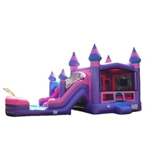 Maison de rebond combinée de vente directe d'usine avec toboggan sec humide pour les fêtes en plein air Château d'air gonflable avec toboggan gonflable - Product Image 5