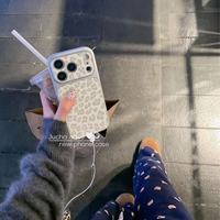 Étui ZL033 rétro imprimé léopard tricolore pour iPhone 17 Pro Max, grande fenêtre, iPhone 16, souple, couverture intégrale, 14