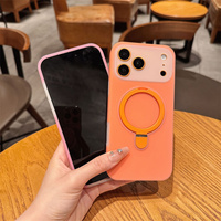 Funda Magnética de Silicona Líquida para Teléfono Móvil, Compatible con iPhone 17 16 15 14 Pro Max, Acabado Mate, con Soporte de Goma, Antigolpes