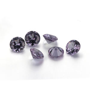 Оптовая продажа заводская цена 3 мм до 8 мм круглый блестящий огранка #45 Александрит изменение цвета синтетический корунд - Product Image 2
