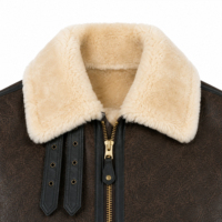 Blouson aviateur B3 en peau de mouton synthétique pour homme, col en fausse fourrure, style aviation, vente en gros