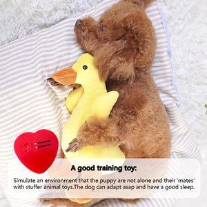 เครื่องบันทึกเสียงหัวใจสำหรับบรรเทาความวิตกกังวลของสัตว์เลี้ยง ของเล่นตุ๊กตาขนนุ่มที่ให้ความรู้สึกเหมือนกับการสัมผัสหัวใจ ช่วยปลอบประโลมลูกสุนัขและลูกแมวที่โดดเดี่ยวเมื่อเจ้าของไปข้างนอก - Product Image 4