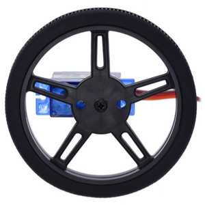 Roue en plastique ABS 4,8 mm 60x8 mm avec pneu en silicone 5908, compatible avec les robots, voitures intelligentes, direction à 360 degrés 9G SG90 FS90R, pour garçons, Lego - Product Image 1