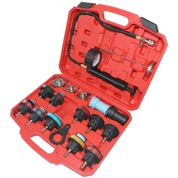 HTL Juego de 18 Piezas para Prueba de Fugas en Radiadores, Kit de Herramientas para Detectar Fugas en el Sistema de Refrigeración Automotriz y el Tanque de Agua