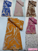 Kain Brokat Bordir Afrika Grosir 2026 untuk Gaun Malam, Kain Brokat Jacquard Putih, Kain Brokat Afrika