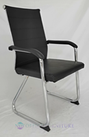 Chaise de bureau en PU de haute qualité chaises de conférence chaise de personnel de bureau avec pied fixe