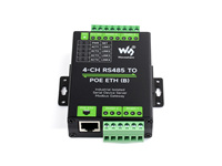 Serveur Ethernet Série 4 Canaux RS485 Waveshare 4-CH vers PoE ETH (B) avec Fonctionnement Indépendant, Passerelle Modbus MQTT B609