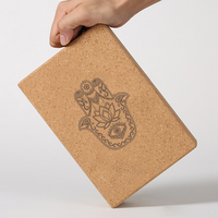 Bloque de Yoga de Corcho de Alta Densidad con Estampado de Mandala, Hecho de Corcho Natural Sostenible, Premium, Ecológico |   Bloques de Yoga Antideslizantes