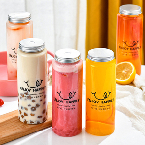 Botella de jugo de PET de Venta caliente con tapa botella de té Boba transparente personalizada para bebida fría DIY 350ML 550ML taza de plástico de precio barato - Product Image 4