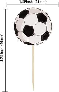 Juego de 24 Decoraciones para Cupcakes con Temática de Fútbol para Fiestas de <span class=keywords><strong>Cumpleaños</strong></span>, Fiestas Deportivas y Otras Ocasiones, para Tiendas de Postres - Product Image 2