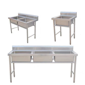 VICTORY KITCHEN 201/304 Fregadero de cocina de acero inoxidable Tazón Equipo de catering industrial para tienda que sirve como mesa de trabajo - Product Image 5