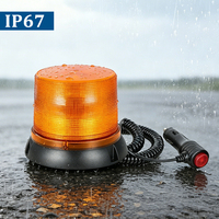 Nouvelle lampe stroboscopique LED 12W, balise lumineuse, DC12-24V, IP67, clignotante/rotative, base magnétique pour véhicules