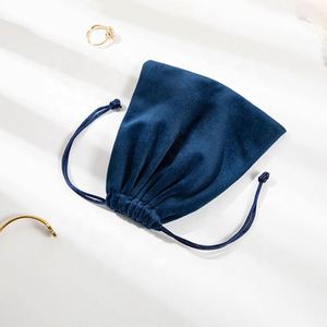Pochettes en velours noires personnalisées pour cadeaux de mariage, bijoux à la mode, vente en gros - Product Image 4