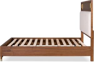 Mid-Century Modern <strong>Beautiful</strong> 1pc Eastern King Size <strong>Bed</strong> Walnut Solid Wood Upholstered <strong>Bed</strong> - Product Image 5