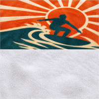Serviette de plage rétro en coton 100% avec impression numérique personnalisée, vente en gros, service de conception sur mesure, faible MOQ