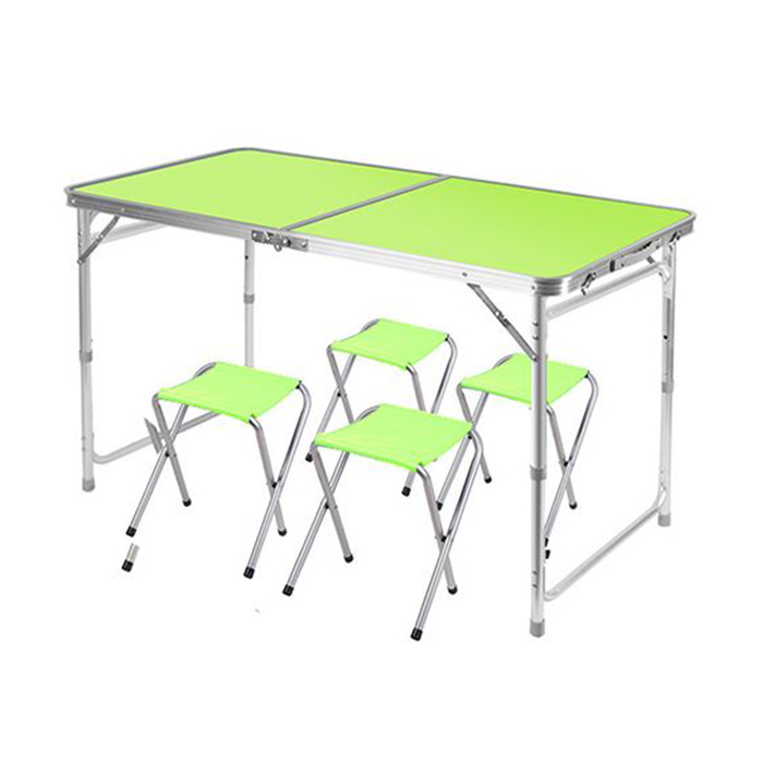 Портативный складной алюминиевый складной стол для кемпинга с 4 стульями