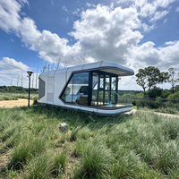 Maison-capsule spatiale en verre trempé XULV pour projets hôteliers, exportation et récupération en usine