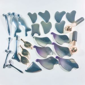 Huiying aleación de zinc forma cóncava facial guasha logotipo privado impreso cara pierna mano cuerpo masajeador - Product Image 5