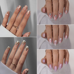 Uñas Postizas de Gel Suave al por Mayor, Uñas Artificiales con Pegamento, Diseño de Lujo, Almendradas, Ojo de Gato, Uñas Postizas Hechas a Mano Personalizadas - Product Image 3
