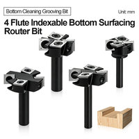 Jeu de fraises à insert carbure indexables pour fraisage de fond et rainurage, pour le travail du bois CNC, inserts remplaçables à 4 faces de 1/2 pouce