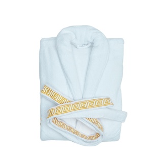 Wholesale Hotel Luxury Thermal Plus Size Coral Velvet Bathrobe Spa <strong>Robe</strong> <strong>Beauty</strong> Salon Night-<strong>robe</strong> Warm <strong>Robe</strong> Embroidery Customized - Product Image 2