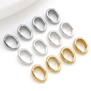 Fermoir ovale en forme de grain de melon 3x5x7mm, plaqué argent et or, composant de bijouterie DIY pour pendentif et accessoire de richesse - Product Image 1