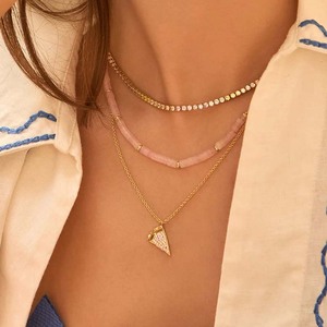 Nuova Collana Gemnel alla Moda Placcata Oro a Forma di Fetta di Pizza - Product Image 2