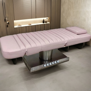 Lettino da Massaggio Elettrico Curvo Personalizzato in Pelle Bianca per Trattamenti Viso ed Extension Ciglia per Salone di Bellezza e Uso Alberghiero Disponibile in Pronta Consegna - Product Image 3