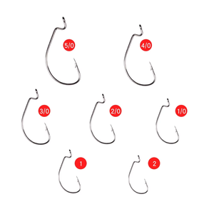 LUSHAZER 100 hameçons de pêche en acier au carbone, jig crank, hameçon gros basse, tête de jig en plomb, hameçon à ardillon pour leurres souples - Product Image 5