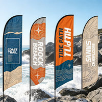 Drapeau publicitaire en forme de larme certifié CE avec impression de logo personnalisée sur une seule face, en polyester résistant aux intempéries, portable