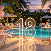 Chiffres géants lumineux LED 3D en acrylique de 1,2 m – Lettres lumineuses géantes pour décorations de mariage, anniversaire et fêtes