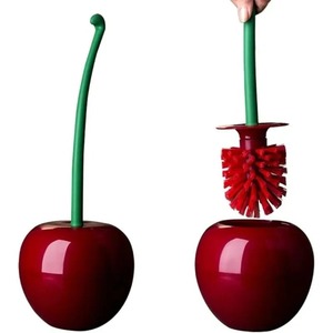 Cepillo de Inodoro con Forma de Cereza, Juego de Soporte para Cepillo de Baño, Cepillo Creativo y Encantador para Limpieza de Inodoros - Product Image 1