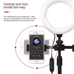 Mini Ring <span class=keywords><strong>Light</strong></span> da 6 Pollici Portatile Impermeabile con Supporto a Clip per Doppio Telefono per Live Streaming e Montaggio su Letto - Product Image 1