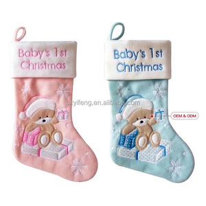 2025 nuovo orsacchiotto blu stile orsacchiotto di natale calza regalo di natale albero di natale decorazione appesa decorazioni natalizie - Product Image 1