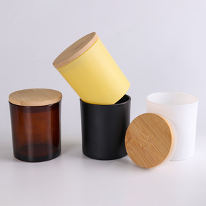 Envase Vacío para Velas de 8oz y 10oz, Frascos de Vidrio Negro Mate Esmerilado de Lujo con Tapa de Corcho de Madera de Bambú - Product Image 5